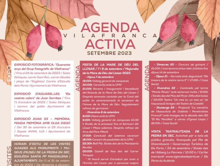 Vilafranca presenta les activitats programades per aquest mes de setembre