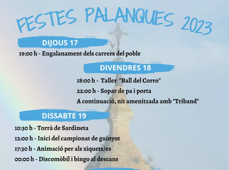 Palanques presenta una nodrida programació per a les festes patronals