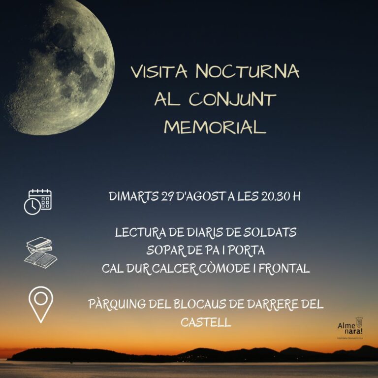 Almenara organiza una visita nocturna al memorial Darrere del Castell el próximo martes